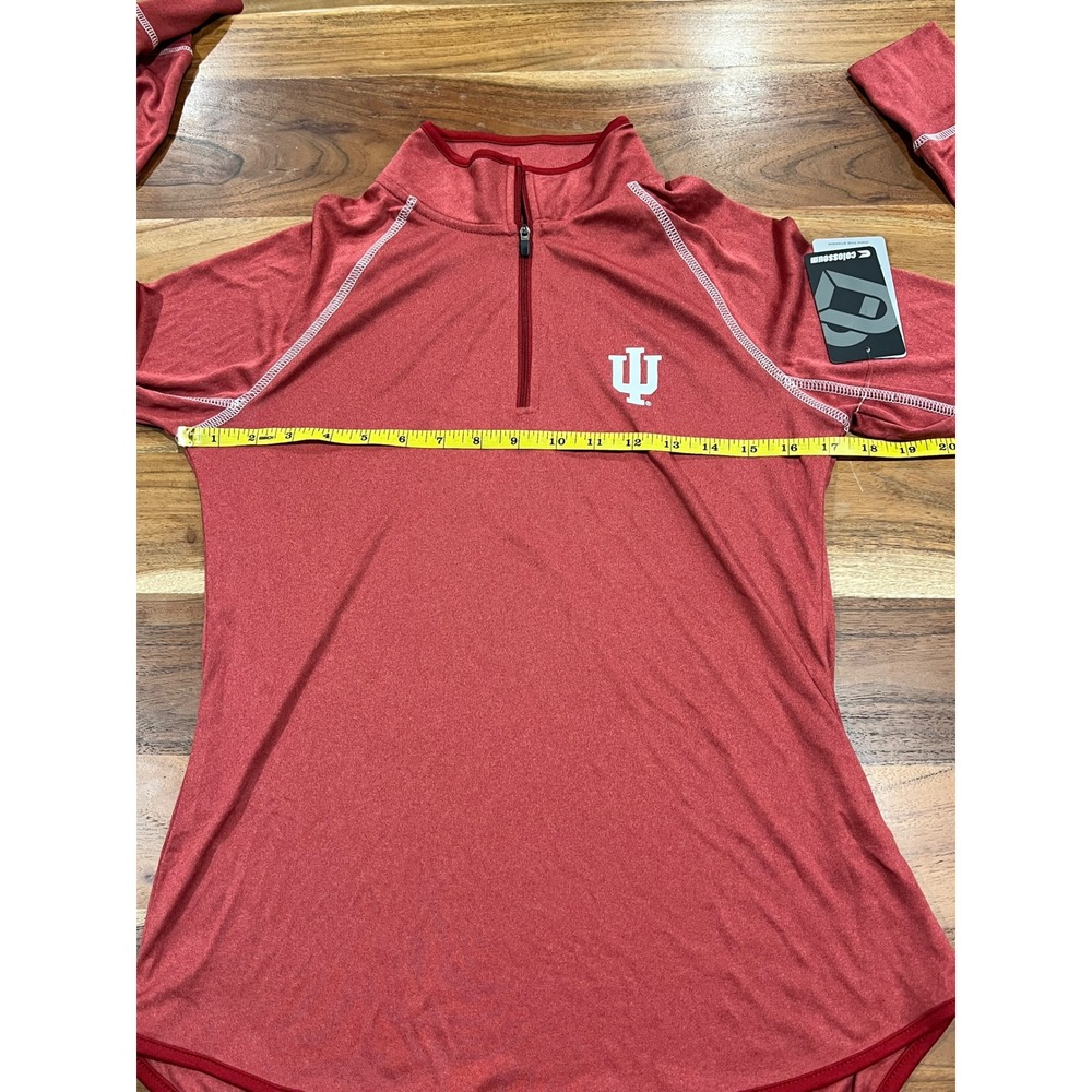 Colosseum Indiana University Hoosiers Womens Crimson Red Quarter Zip Pullover M - Picture 9 of 10
